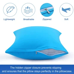 PiccoCasa Egyptian Cotton Pillow Cases Hidden Zipper 2 Pack Standard 20"x26" 8 PiccoCasa Egyptian Cotton Pillow Cases Hidden Zipper 2 Pack Standard 20"x26" -travel pillow shop 6239356 ALT2