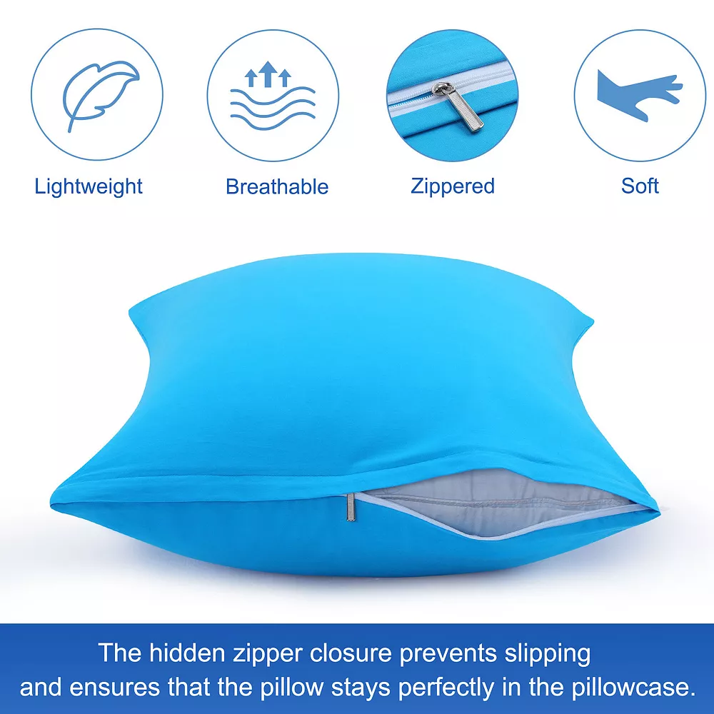 PiccoCasa Egyptian Cotton Pillow Cases Hidden Zipper 2 Pack Standard 20"x26" 5 PiccoCasa Egyptian Cotton Pillow Cases Hidden Zipper 2 Pack Standard 20"x26" - Image 3