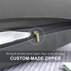 PiccoCasa 100% Cotton Pillowcases Set Of 2, Zipper Closure Soft Home Standard 20"x26" -travel pillow shop 6239367 ALT2