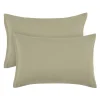 PiccoCasa Zippered 100% Brushed Microfiber Polyester Soft Pillow Cases 2 Pcs King 20" X 36" -travel pillow shop 6239436 Khaki
