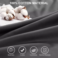 PiccoCasa Cotton Body Ruffled Pillowcases 1 Pc Soft Envelope Closure Body 20"x48" -travel pillow shop 6239465 ALT3