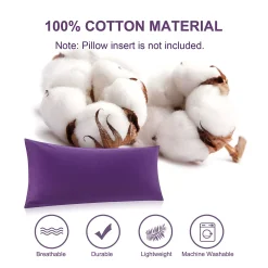 PiccoCasa 100% Cotton Body Pillowcases 1 Pc Soft With Zipper Closure Body 20" X 72" -travel pillow shop 6239505 ALT3