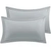 PiccoCasa 2 Packs Pillowcases Soft 1800 Microfiber With No Zipper King 20" X 36" -travel pillow shop 6239566 Light Grey