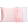 PiccoCasa 100% Pure Silk Smooth Pillowcases 1 Pc King 20" X 36" -travel pillow shop 6239574 Peach
