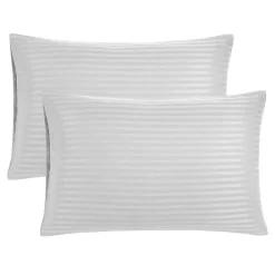PiccoCasa Set Of 2 Microfiber Striped Pillowcase Soft Durable King 20" X 36"