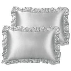 PiccoCasa Set Of 2 100% Polyester Satin Fabric Pillow Cover With Envelope Closure Queen 20" X 30"