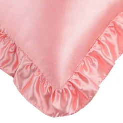 PiccoCasa Retro Satin Ruffle Pillowcases, Envelope Closure Set Of 2 Size 17" X 25" -travel pillow shop 6239703 ALT3