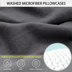 PiccoCasa Brushed Body Pillowcase Washed Microfiber Envelope Closure Body 20"x60" -travel pillow shop 6239736 ALT3