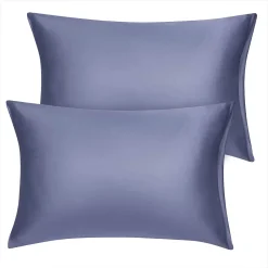 PiccoCasa Set Of 2 Travel Satin Pillowcases With Zipper Closure King 20" X 36"
