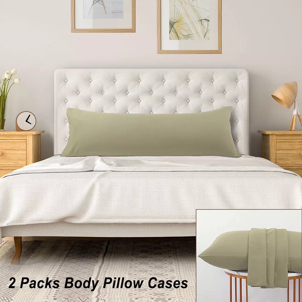 PiccoCasa Set Of 2 Body Pillow Cover Envelope Closure Microfiber Body 20"x54" 4 PiccoCasa Set Of 2 Body Pillow Cover Envelope Closure Microfiber Body 20"x54" - Image 2