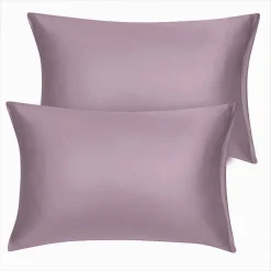 PiccoCasa 2PCS Soft Silky Satin Pillow Cases Covers Travel 14"x20"