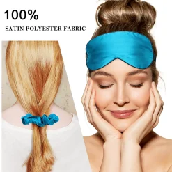 PiccoCasa Satin Enveloped Pillowcase With Eye Mask & Scrunchie 2 Pcs Queen 20" X 30" -travel pillow shop 6239988 ALT3