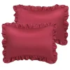 PiccoCasa 2PCS Satin Silk Pillow Cases Cover Housewife Cushion Queen 20"x30" 1 PiccoCasa 2PCS Satin Silk Pillow Cases Cover Housewife Cushion Queen 20"x30" -travel pillow shop 6239990 Burgundy