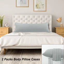 PiccoCasa 2 Packs 110 Gsm Brushed Microfiber Pillowcases With Envelope Closure Body 20" X 72" -travel pillow shop 6240022 ALT