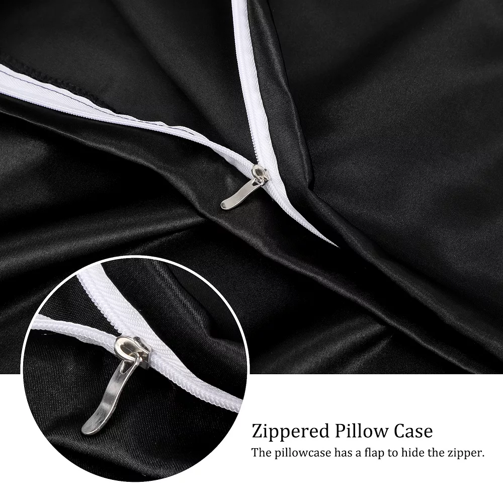 PiccoCasa Luxury Satin Pillowcases For Skin Set Of 2, Zipper Closure Size 17" X 25" 6 PiccoCasa Luxury Satin Pillowcases For Skin Set Of 2, Zipper Closure Size 17" X 25" - Image 4