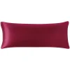 PiccoCasa 1 PC Satin Body Pillowcases Soft With Zipper Closure Body 20" X 48" -travel pillow shop 6240057 Burgundy