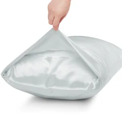 PiccoCasa 19 Momme Silk Pillowcase With Eye Cover Set Queen 20"x30" -travel pillow shop 6240082 ALT