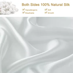 PiccoCasa 19 Momme Silk Pillowcase With Eye Cover Set Queen 20"x30" -travel pillow shop 6240082 ALT2