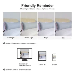 PiccoCasa Satin Solid Silky Long Pillow Covers With Zipper Closure Body 20" X 60" -travel pillow shop 6240166 ALT2