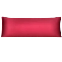 PiccoCasa Satin Solid Silky Long Pillow Covers With Zipper Closure Body 20" X 60"