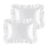 PiccoCasa 2 Pcs Satin Ruffle Pillowcases Envelope Closure Boudoir 12" X 16" -travel pillow shop 6240201