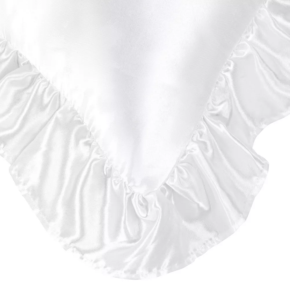 PiccoCasa 2 Pcs Satin Ruffle Pillowcases Envelope Closure Boudoir 12" X 16" 6 PiccoCasa 2 Pcs Satin Ruffle Pillowcases Envelope Closure Boudoir 12" X 16" - Image 4