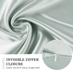 PiccoCasa Set Of 2 Satin Pillowcase Durable&Soft Zippered King 20" X 36" -travel pillow shop 6257583 ALT2