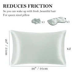 PiccoCasa Set Of 2 Satin Pillowcase Durable&Soft Zippered King 20" X 36" -travel pillow shop 6257583 ALT3
