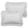 PiccoCasa Microfiber Ruffle Pillowcases 2 Pcs Soft Envelope Closure Standard 20" X 26" -travel pillow shop 6257585 Light Gray