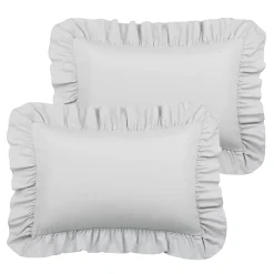 PiccoCasa Microfiber Ruffle Pillowcases 2 Pcs Soft Envelope Closure Standard 20" X 26"