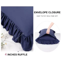 PiccoCasa 100% Pure Cotton Ruffle Pillowcases 2 Pcs Soft Envelope Standard 20" X 26" 8 PiccoCasa 100% Pure Cotton Ruffle Pillowcases 2 Pcs Soft Envelope Standard 20" X 26" -travel pillow shop 6257587 ALT2