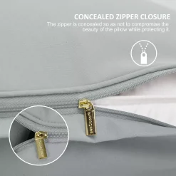 PiccoCasa 2Pcs Brushed Microfiber Zippered Pillowcases King 20" X 36" -travel pillow shop 6257588 ALT3