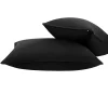PiccoCasa 2Pcs Brushed Microfiber Zippered Pillowcases King 20" X 36" -travel pillow shop 6257588 Black