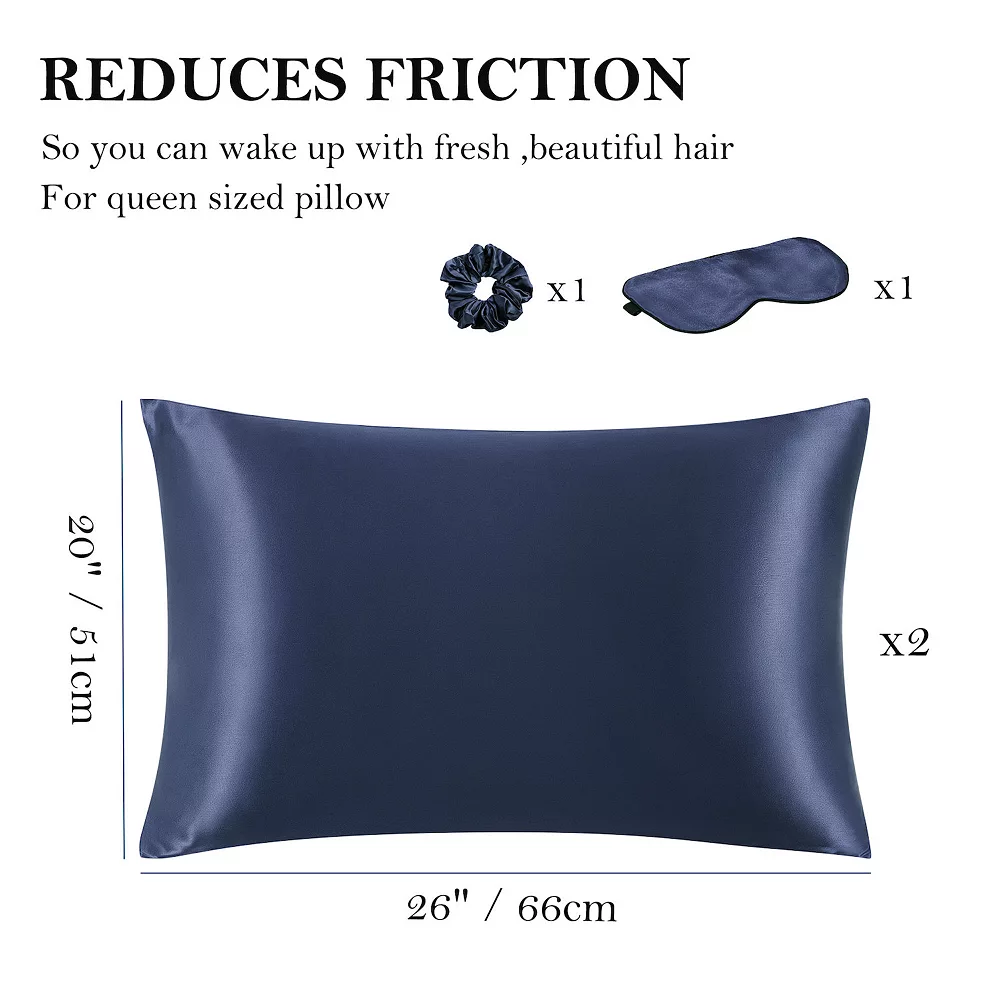 PiccoCasa Set Of 2 Satin Silk Pillowcase Soft Zipper Closure Standard 20" X 26" 6 PiccoCasa Set Of 2 Satin Silk Pillowcase Soft Zipper Closure Standard 20" X 26" - Image 4