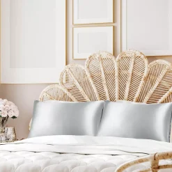 PiccoCasa 100% Polyester 2-Pack Envelope Cool Satin Silky Pillow Coverwith Envelope Closure For Hair And Skin Twin 17" X 24.8" -travel pillow shop 6257591 ALT2