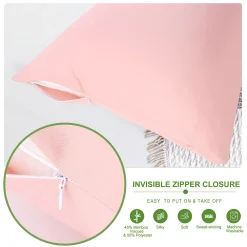 PiccoCasa Luxury Breathable Body Pillowcases With Zipper 20" X 48" -travel pillow shop 6257598 ALT3
