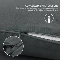 PiccoCasa 2Pcs Brushed Pillow Covers With Roll Rim Zipper Closure Queen 20" X 30" -travel pillow shop 6257599 ALT3