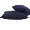 PiccoCasa 2Pcs Brushed Pillow Covers With Roll Rim Zipper Closure Queen 20" X 30" -travel pillow shop 6257599 Navy