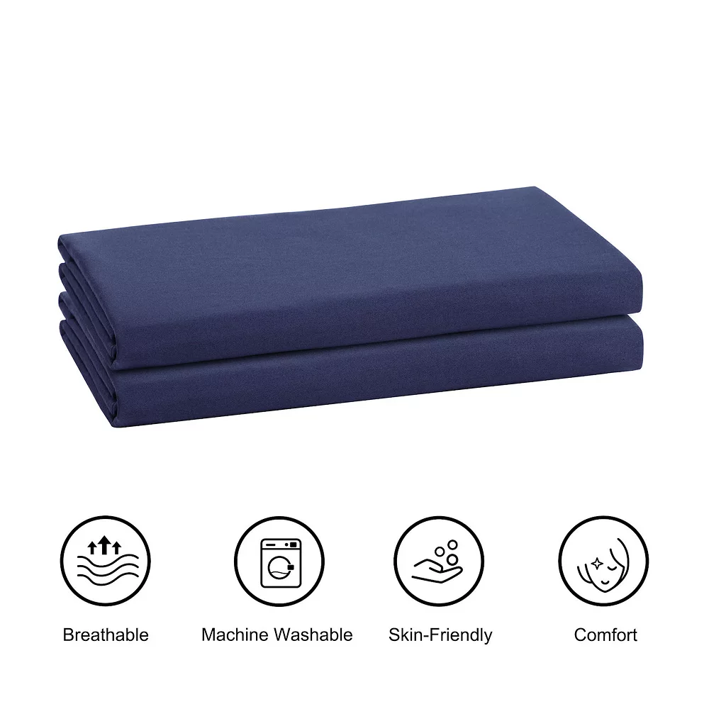 PiccoCasa 100% Cotton Pillowcases Set Of 2 With Envelope Closure Queen 20" X 30" 5 PiccoCasa 100% Cotton Pillowcases Set Of 2 With Envelope Closure Queen 20" X 30" - Image 3