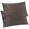 PiccoCasa 100% Cotton Pillowcases Set Of 2 With Envelope Closure Queen 20" X 30" -travel pillow shop 6257601 Beaver