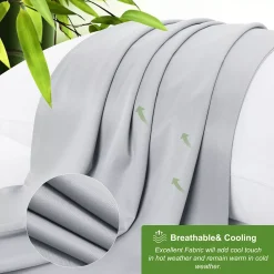 PiccoCasa Luxury Pillowcases Set Of 2, Breathable With Zipper Standard 20" X 26" -travel pillow shop 6257612 ALT3