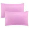 PiccoCasa Luxury Pillowcases Set Of 2, Breathable With Zipper Standard 20" X 26" -travel pillow shop 6257612 Pink