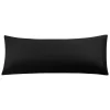PiccoCasa Microfiber Body Pillowcases With Embroidery Envelop Closure 20" X 54" 1 PiccoCasa Microfiber Body Pillowcases With Embroidery Envelop Closure 20" X 54" -travel pillow shop 6257613 Black
