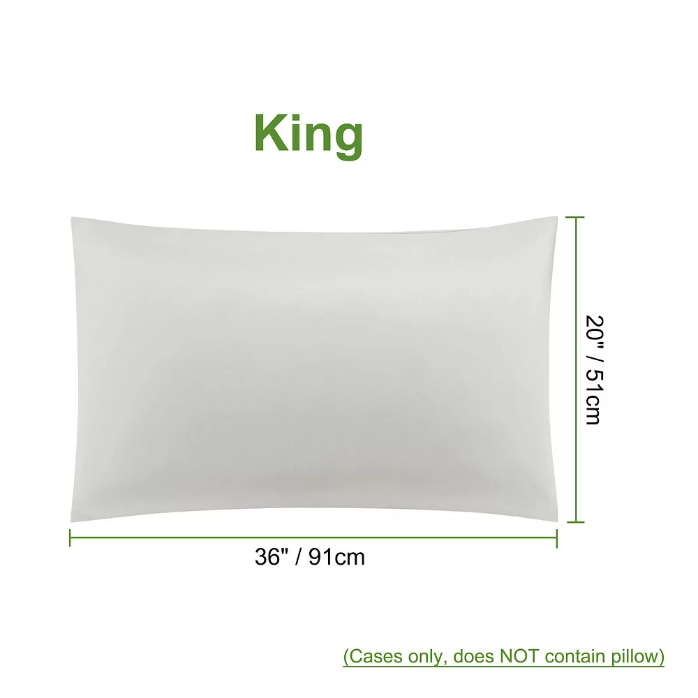 PiccoCasa Pillowcases 2Pcs, Viscose With Zipper King 20" X 36" 4 PiccoCasa Pillowcases 2Pcs, Viscose With Zipper King 20" X 36" - Image 2