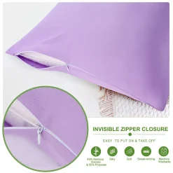 PiccoCasa Pillowcases 2Pcs, Viscose With Zipper King 20" X 36" 8 PiccoCasa Pillowcases 2Pcs, Viscose With Zipper King 20" X 36" -travel pillow shop 6257615 ALT2