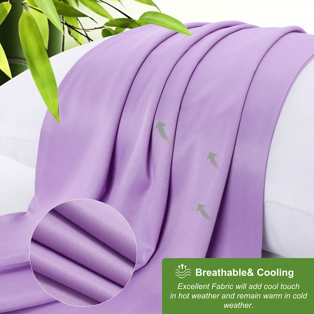 PiccoCasa Pillowcases 2Pcs, Viscose With Zipper King 20" X 36" 6 PiccoCasa Pillowcases 2Pcs, Viscose With Zipper King 20" X 36" - Image 4