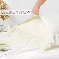 PiccoCasa Microfiber Ruffle Body Pillowcases 1 Pcs Envelope Closure 20" X 54" -travel pillow shop 6257624 ALT2