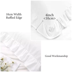 PiccoCasa 100% Brushed Microfiber Ruffle Body Pillowcases 1 Pc Envelope Closure 20" X 48" -travel pillow shop 6257625 ALT3