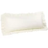PiccoCasa 100% Brushed Microfiber Ruffle Body Pillowcases 1 Pc Envelope Closure 20" X 48" -travel pillow shop 6257625 Cream