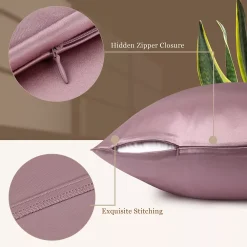 PiccoCasa 1 Pack 100% Silk Pillowcases With Zipper Closure 22 Momme Travel 14" X 20" -travel pillow shop 6257630 ALT3